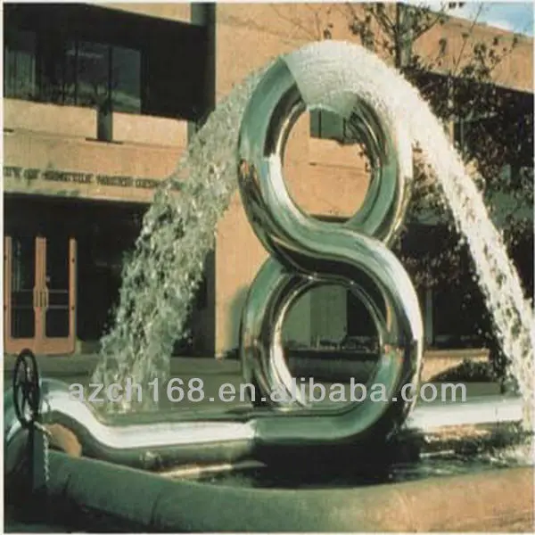 Modern Art Stainless Steel Statue Sculpture Water Fountain For Hotel Lobby And Outdoor Decoration