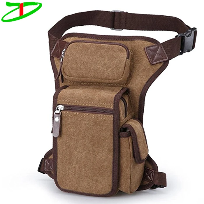 Outdoor Bike Multi-Purpose Tactical Canvas Motorcycle Leg Bag, Waist Bags For Men