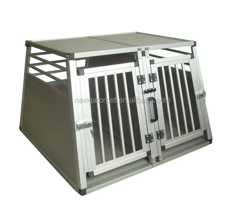 Safety Alu Pet Cage with round bars and double doors