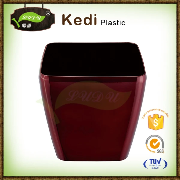 colorful supermarket on sale thick plastic flower shape pot colorful square black ceramic flower pot