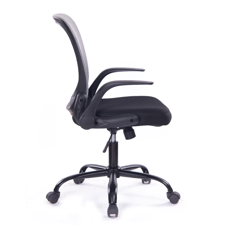 Adjustable Armrest Back Foldable Office Chair Black Mesh Chair