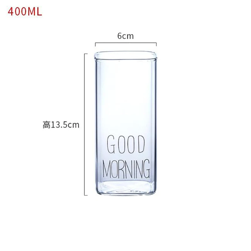 UCHOME Superior Quality Good Morning Breaskfast Borosilicate Glass Milk Cup