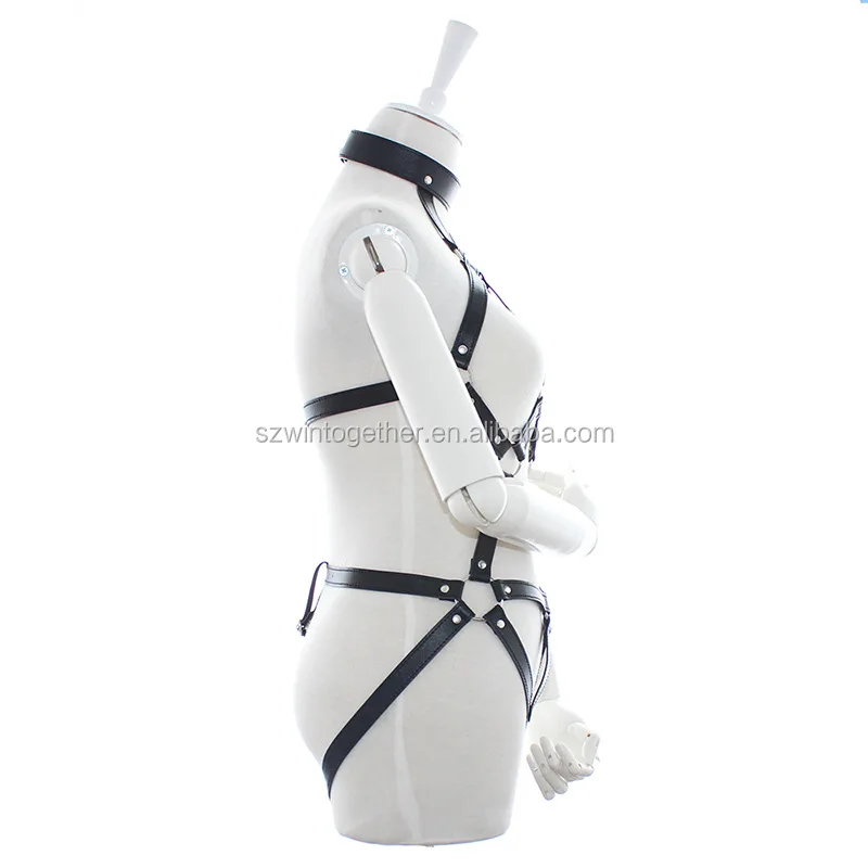 fetish slave sex toys for female chastity belt leather body harness bondage
