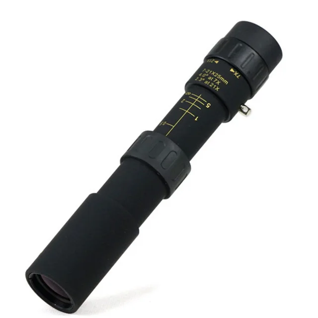 Mini 10-30x25 Zoom Optical Monocular Telescope for Outdoor Camping Travel - Black