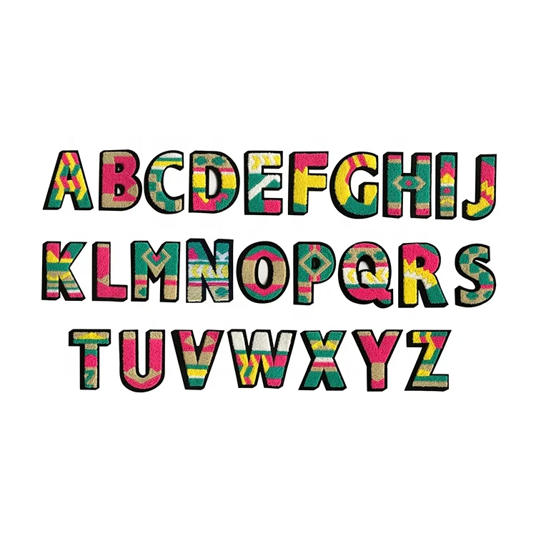 custom chenille letter R patch handmade embroidery retail