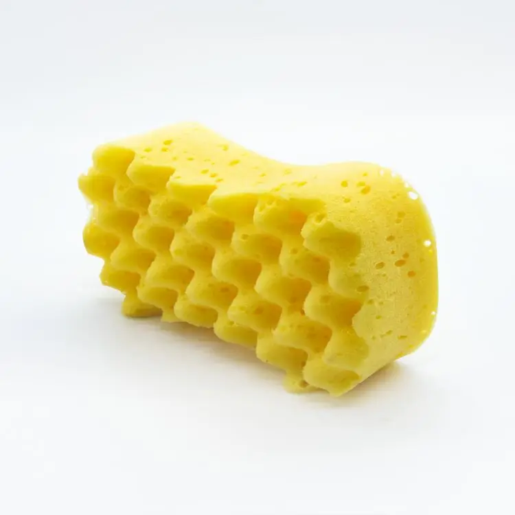 car wash sponge easy to grip  yellow seaweed wave car sponge