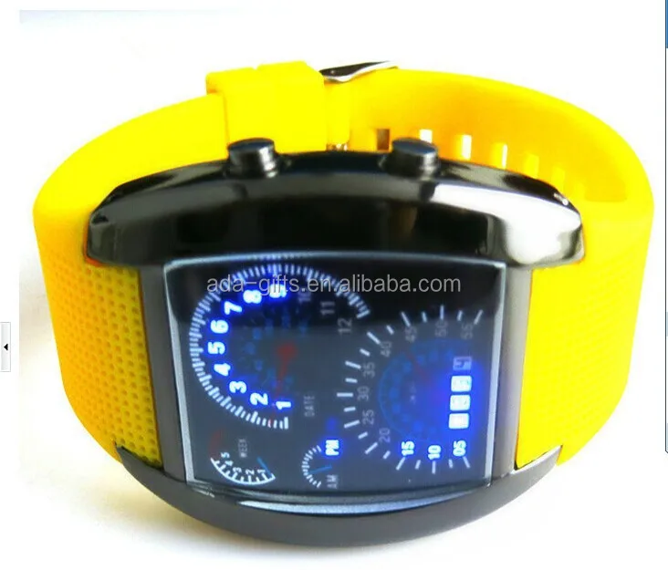 Turbo Sports Car Meter fashion mirror led watch women men cool led watch