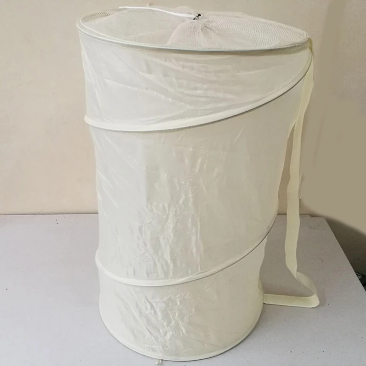 Spiral Foldable Laundry Storage Bag Polyester Cloths Basket Bucket Organizer Dirty Clothes Casket