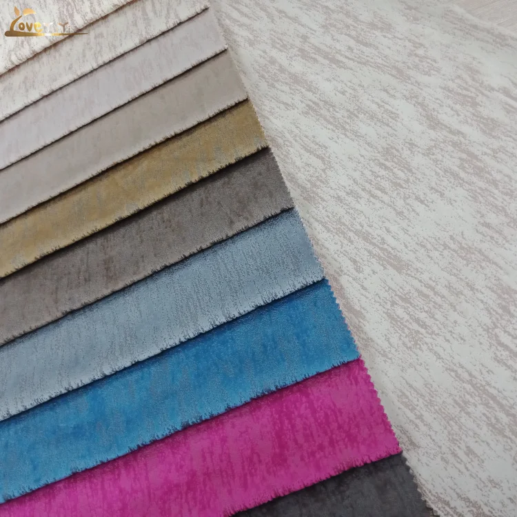 High quality Soft Holland Velvet curtain fabric with special design bronzing velvet fabric wholesale price per meter