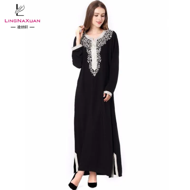 
Fashion Hot Sale Solid Turkey Muslim Long Gown Dress for Women 