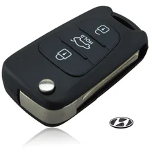 Best Price For Hyundai IX35 3 Buttons Flip Folding Remote Key Shell Case Replacement Free Shippping With Hyundai LOGO