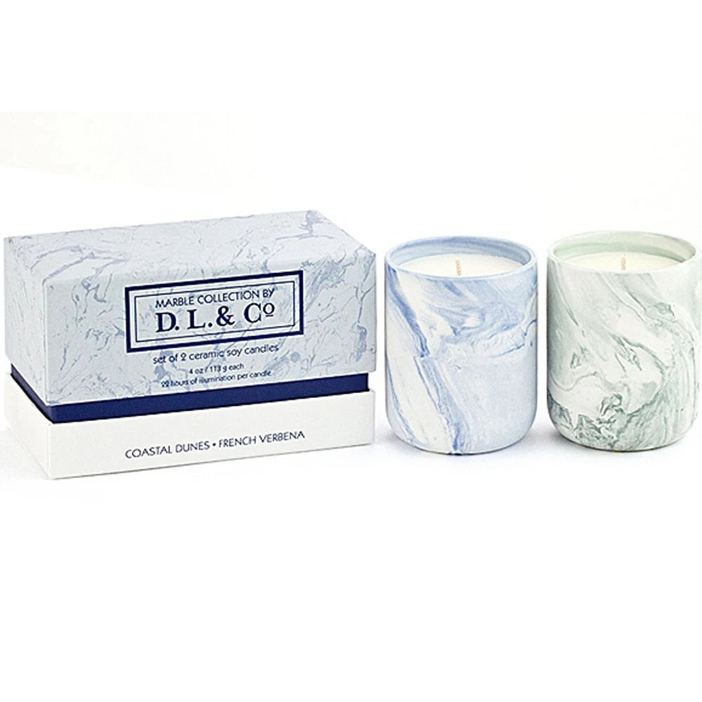 CERAMIC MARBLED JAR CANDLE