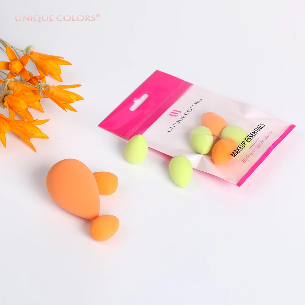 Mini Latex Free Makeup Sponge 3D Powder Puff Foundation Cosmetics Beauty Sponge Blender Pack 4 Pcs