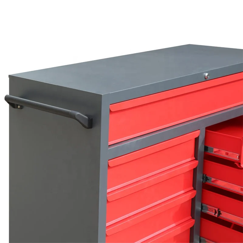 Professional metal workshop tool box 9 drawer tool storage steel garage tool cart