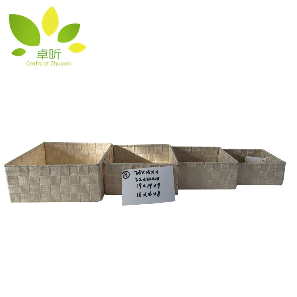 
wholesale pp braided basket with iron frame sundry storage directly factory supply 