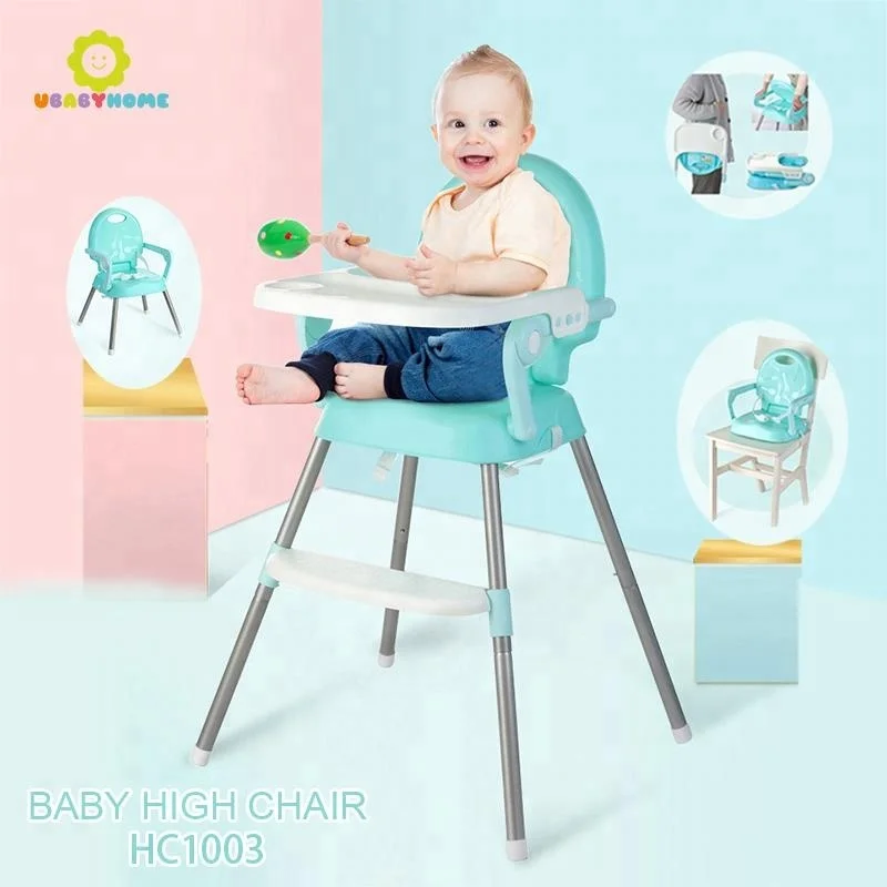 Wholesale multi function Baby feeding chair moving plastic baby high chair