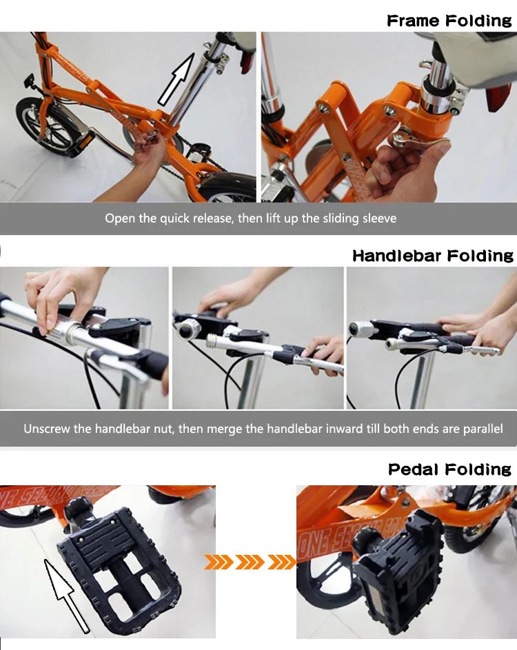 14 inch lithium battery electric bike one second quick folding ebike for adults