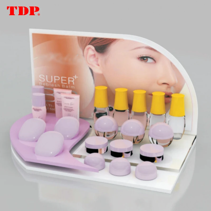 Elegant Design Counter Retailer Beauty Products Makeup Rack Acrylic Cosmetic Display Stands