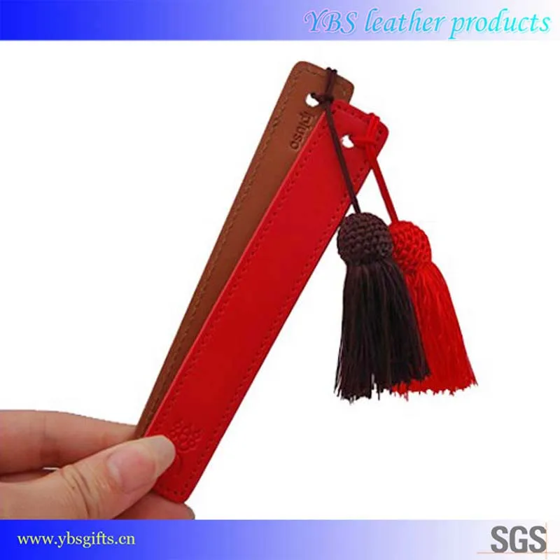Nice Souvenir gift leather bookmark with tassel