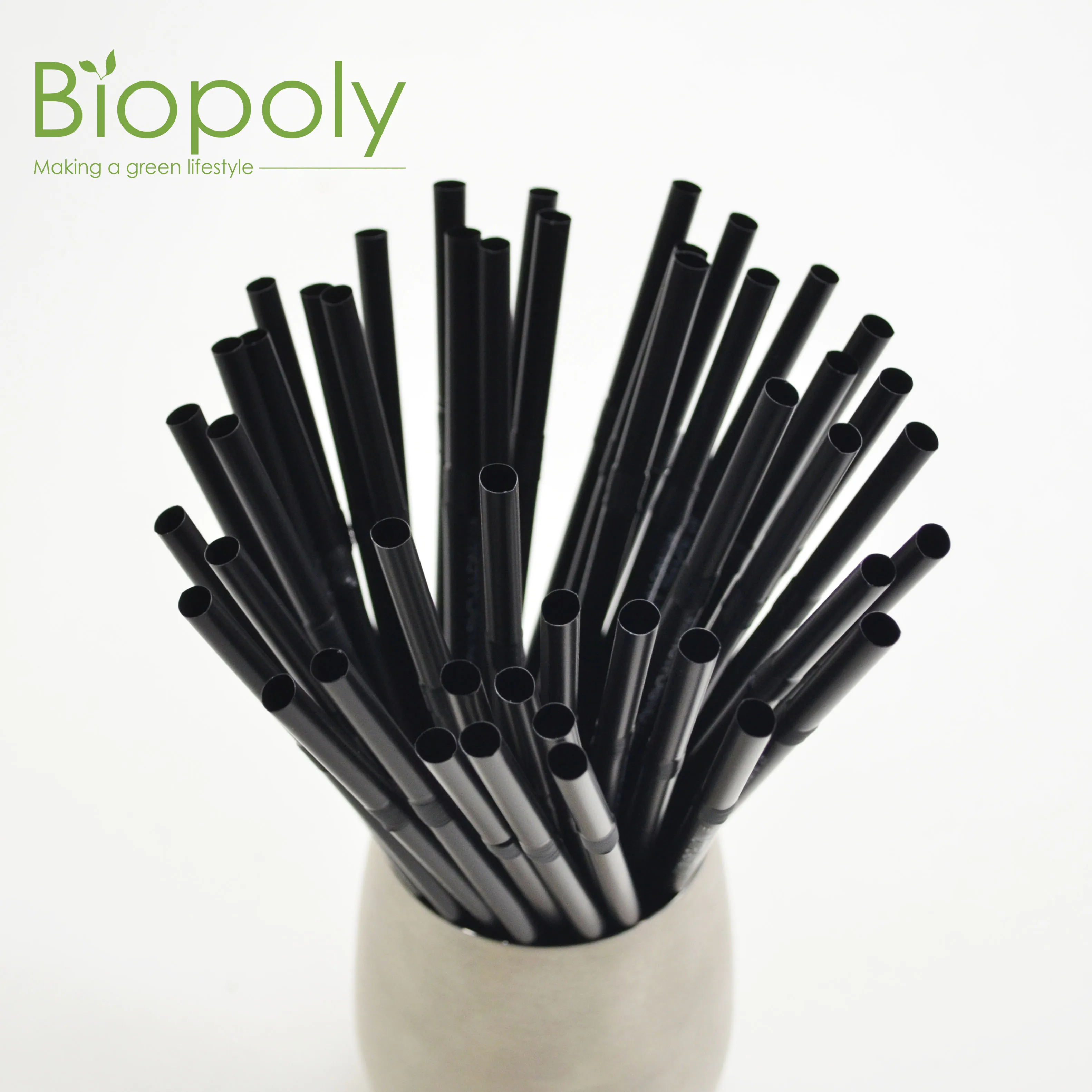 biodegradable non plastic drinking straw PLA 8mm plastic straws pointed pajilla de agabe desechable