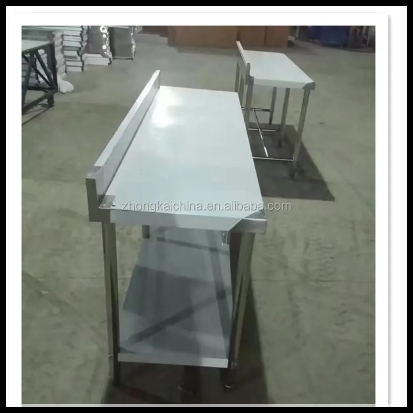 Commercial Long Bench High Quality Stainless Steel Work Table Stainless Steel 304/201/316 Available 6 Legs 2 Layer 0.6-2.0mm