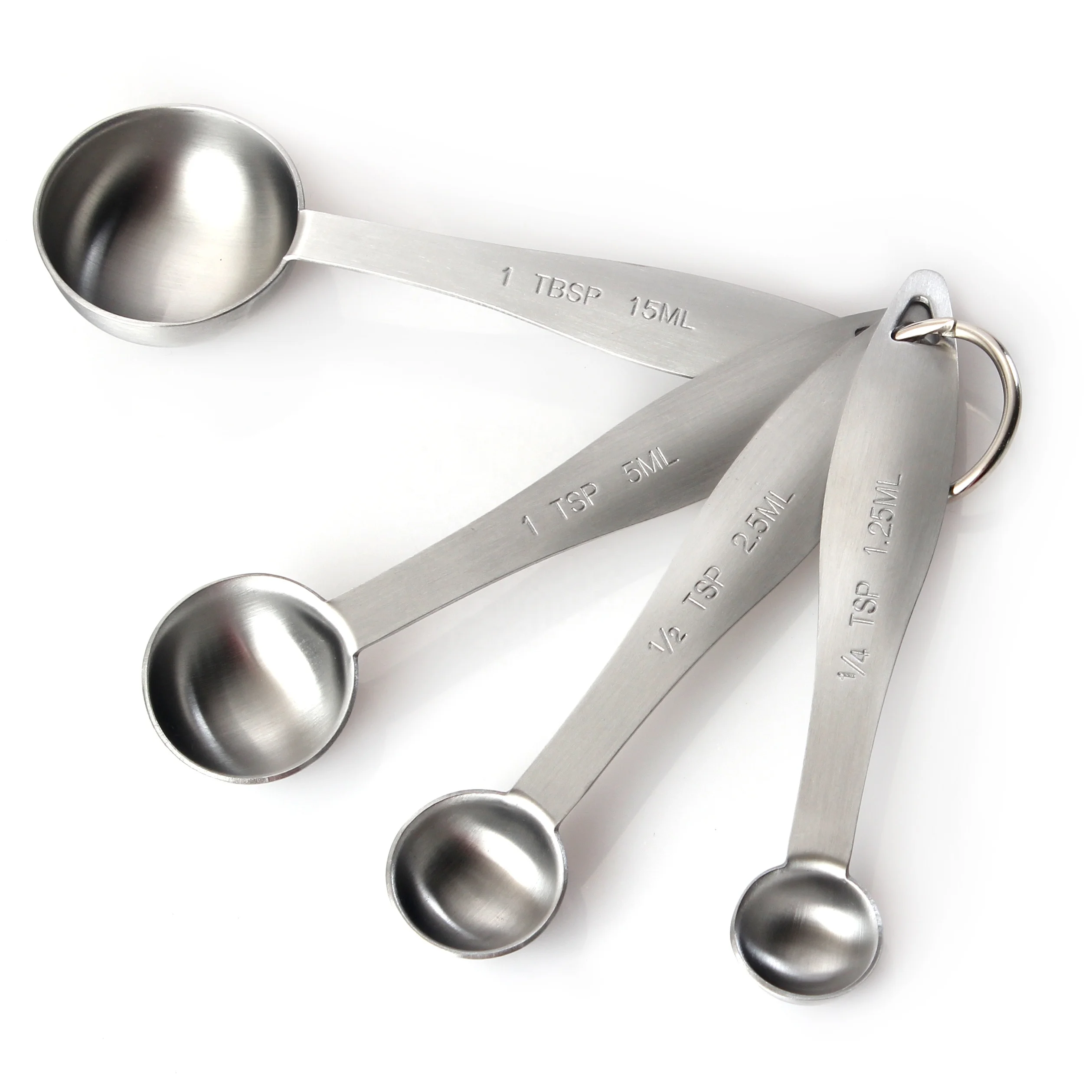 Hot Sale 8 piece Stainless Steel Measuring Cups Spoons with Pan Shaped Design