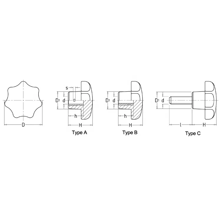 HL1211 Nylon Plastic Star Handle Knob