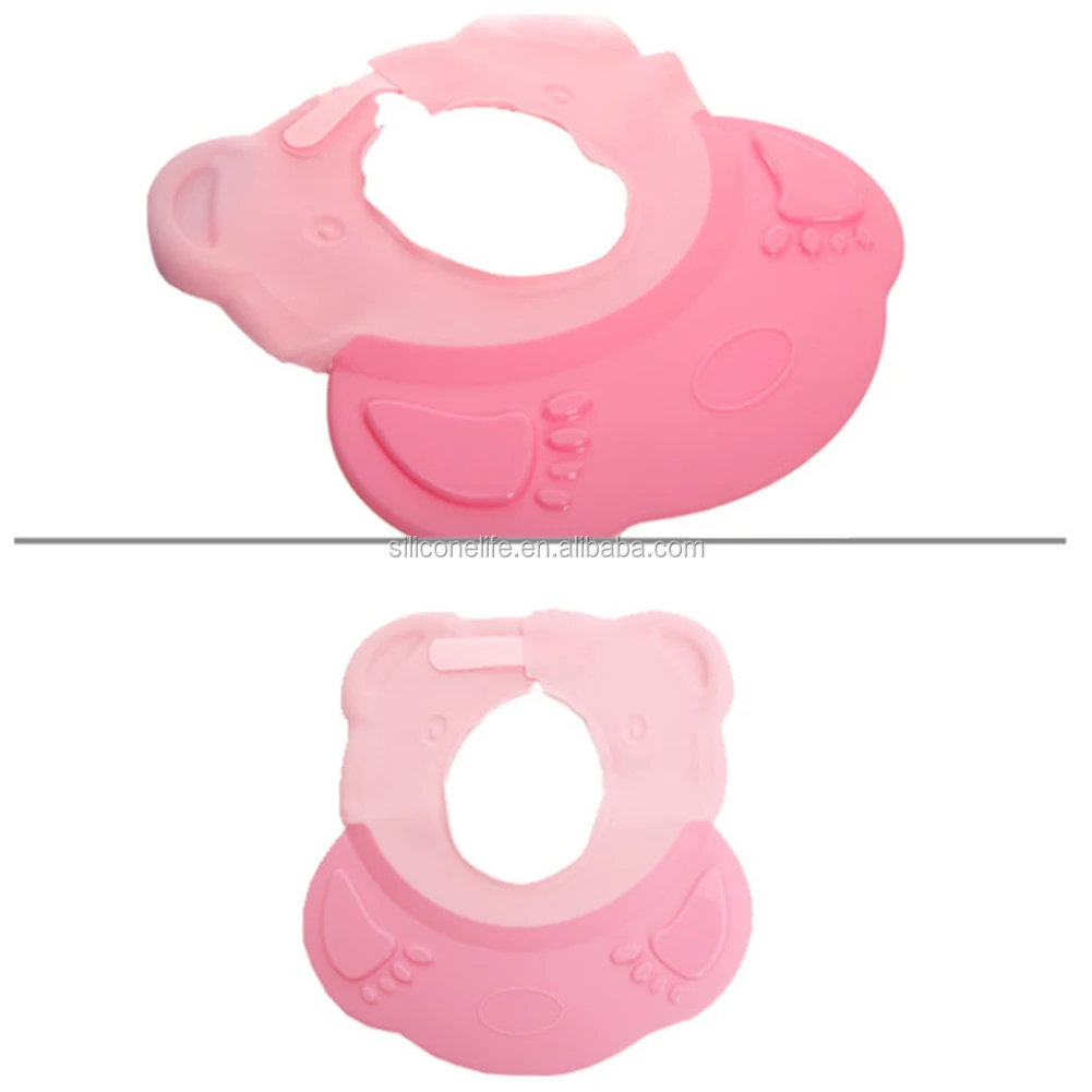 New Silicone Baby Shower Cap Adjustable Shampoo Bathing Hair Wash Shield Hat For Babies