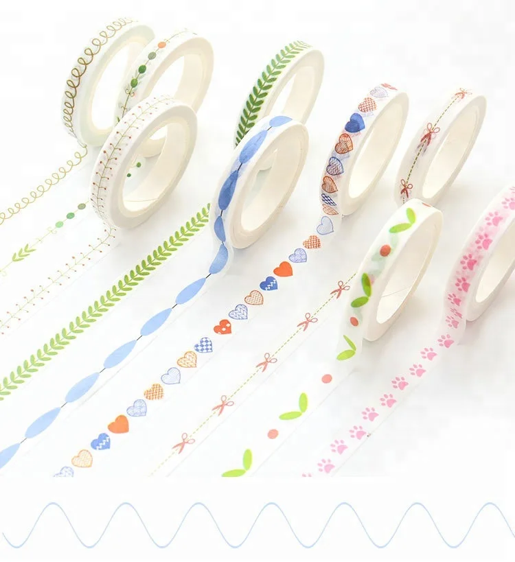 Learning & Office stationery Washi tape Fine decoration segmenting line Diaries sticker decoration Tearing no mark album