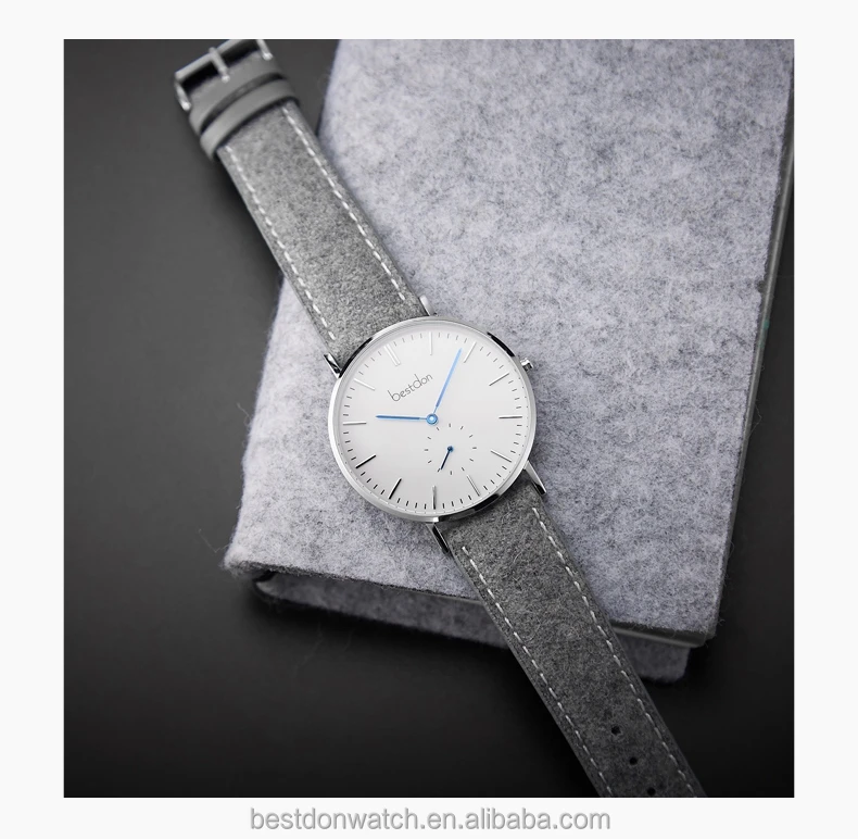 Hot sale fuzzy leather watch japan movt brand your own watch custom logo watch men business