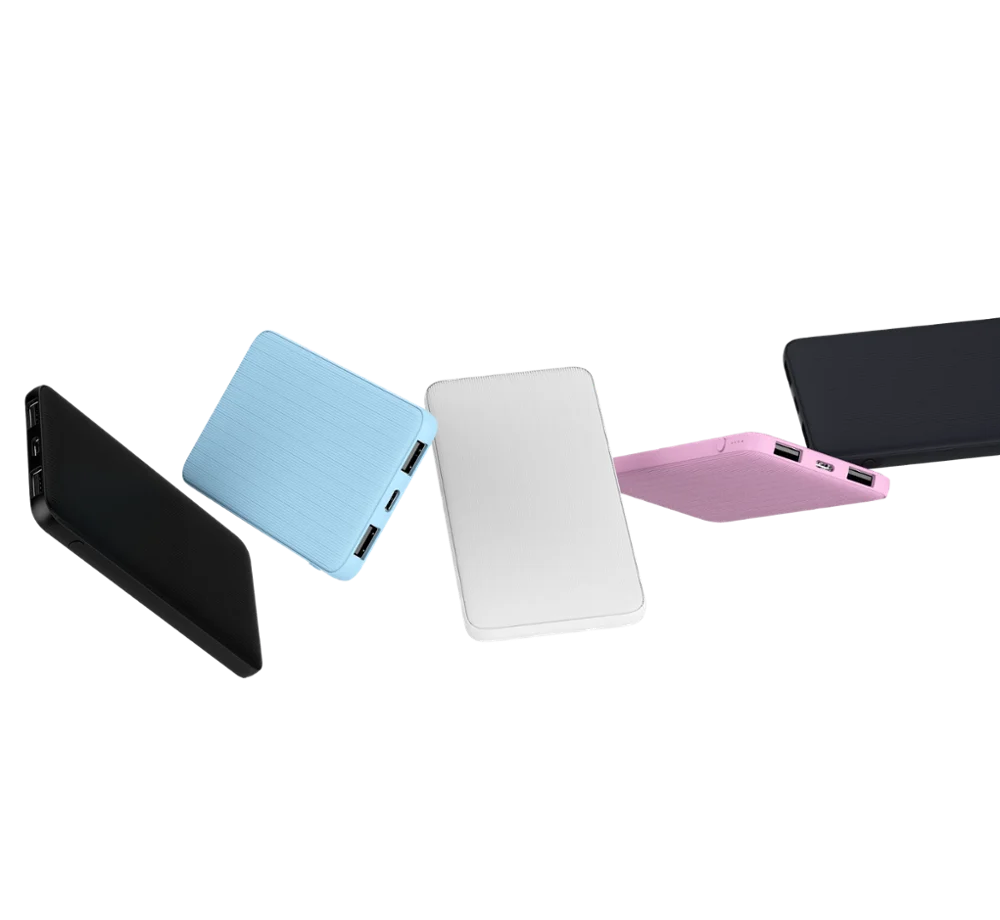 
5000mah Hot Double USB Port Power Bank Ultra Thin External Battery with Type-C Port 