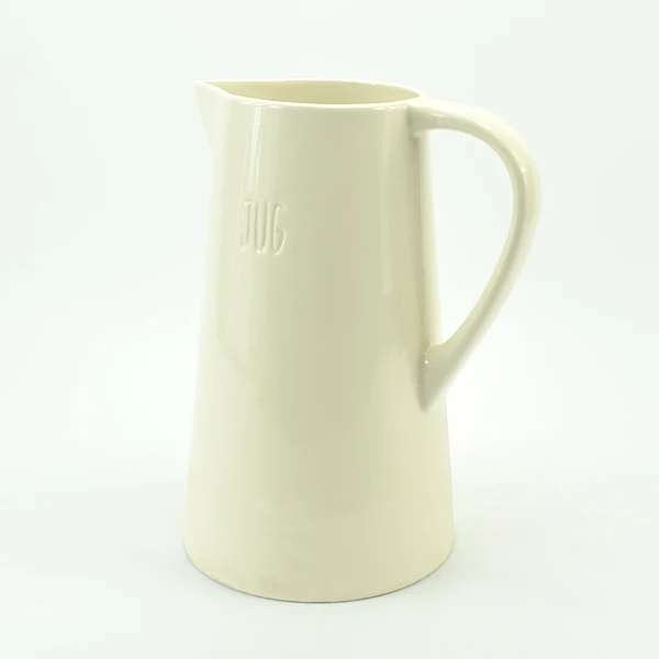 Hot sale white houseware ceramic wholesale pitcher customized logo