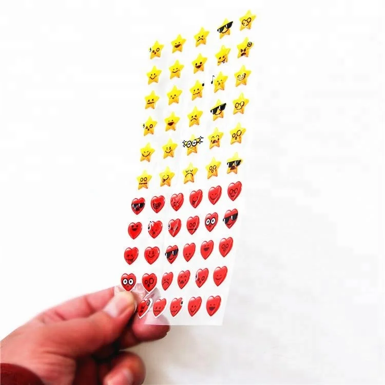 
Factory price high quality funny heart shaped puffy sticker label 