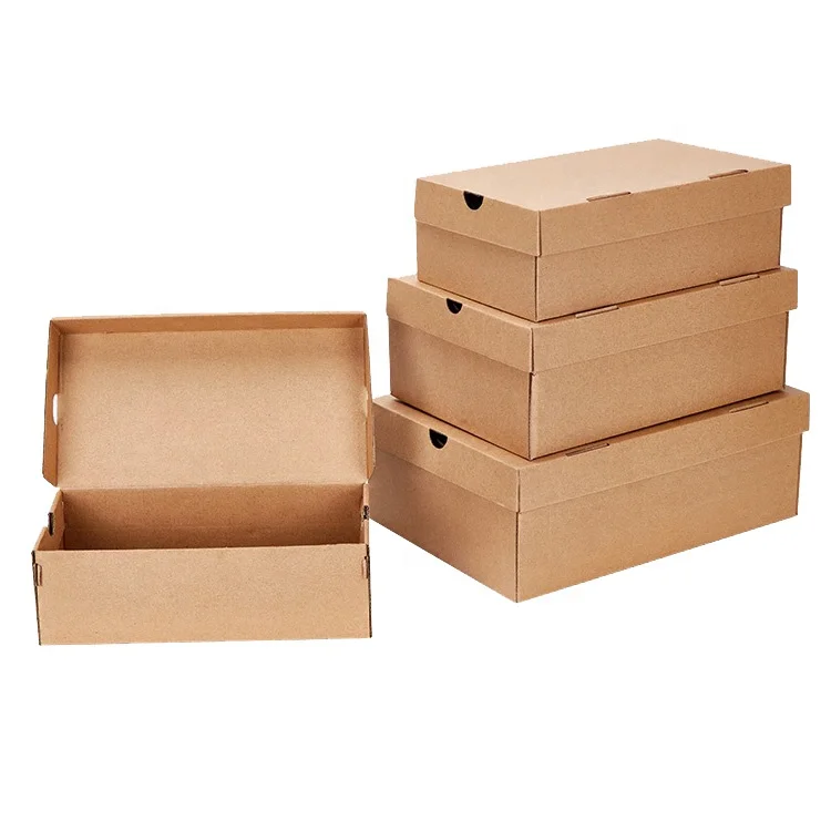 
Wholesale Universal Large Medium Small Size Kraft Corrugated Paper Shoes Boxes Packaging 