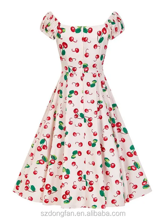 Vintage Retro 50s Style Dolores Cherry Swing Dress Rockabilly Pin Up Retro