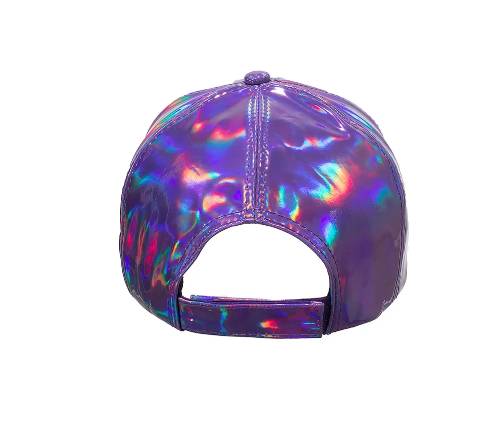 New Arrival Shining PU Solid Color Baseball Cap Unisex Snapback Hats Casual Adjustable Baseball Cap