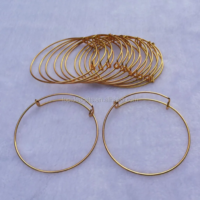 18K Gold Adjustable Expandable Bangle Jewelry Bracelet DIY Accessory Bracelet For Beading And Charm