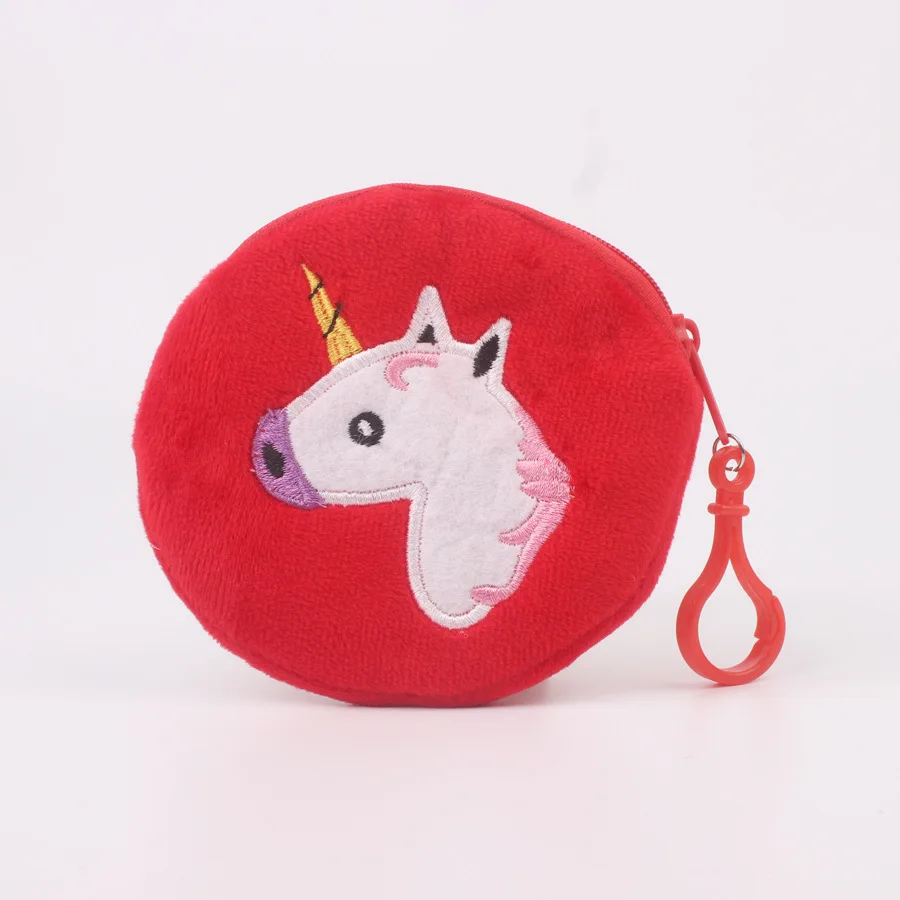 Popular cute girls mini unicorn coin purse case plush bag wallet