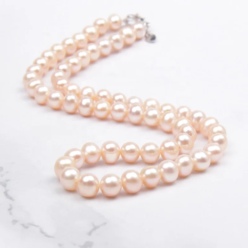 7-8 мм около круглого AAA высокое качество подлинный пресноводный жемчуг ожерелье роскошь