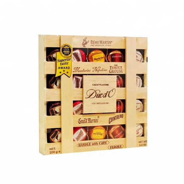 
Wholesale high quality wooden liqueur chocolate box 
