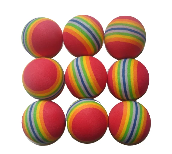 42mm Golf rainbow Balls Wholesale Golf Practice Balls EVA Sponge Foam Ball  for training