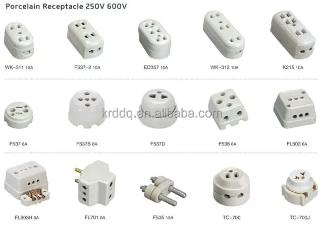 wall receptacle outlet, 3 phase plugs and sockets,ceramic socket