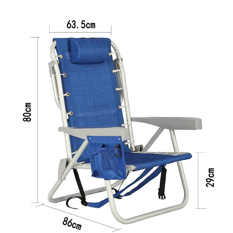 Custom Outdoor Portable Aluminum camping Backpack Metal Folding Chairs Beach