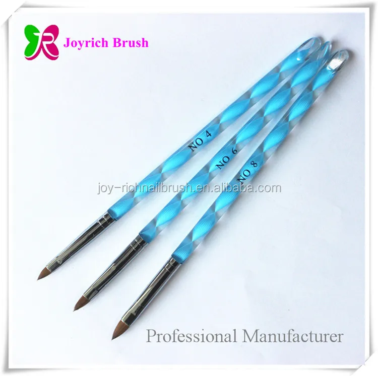 Marbling Blue Acrylic Nail Art Brush Professional Flower 3D Drawing Pen