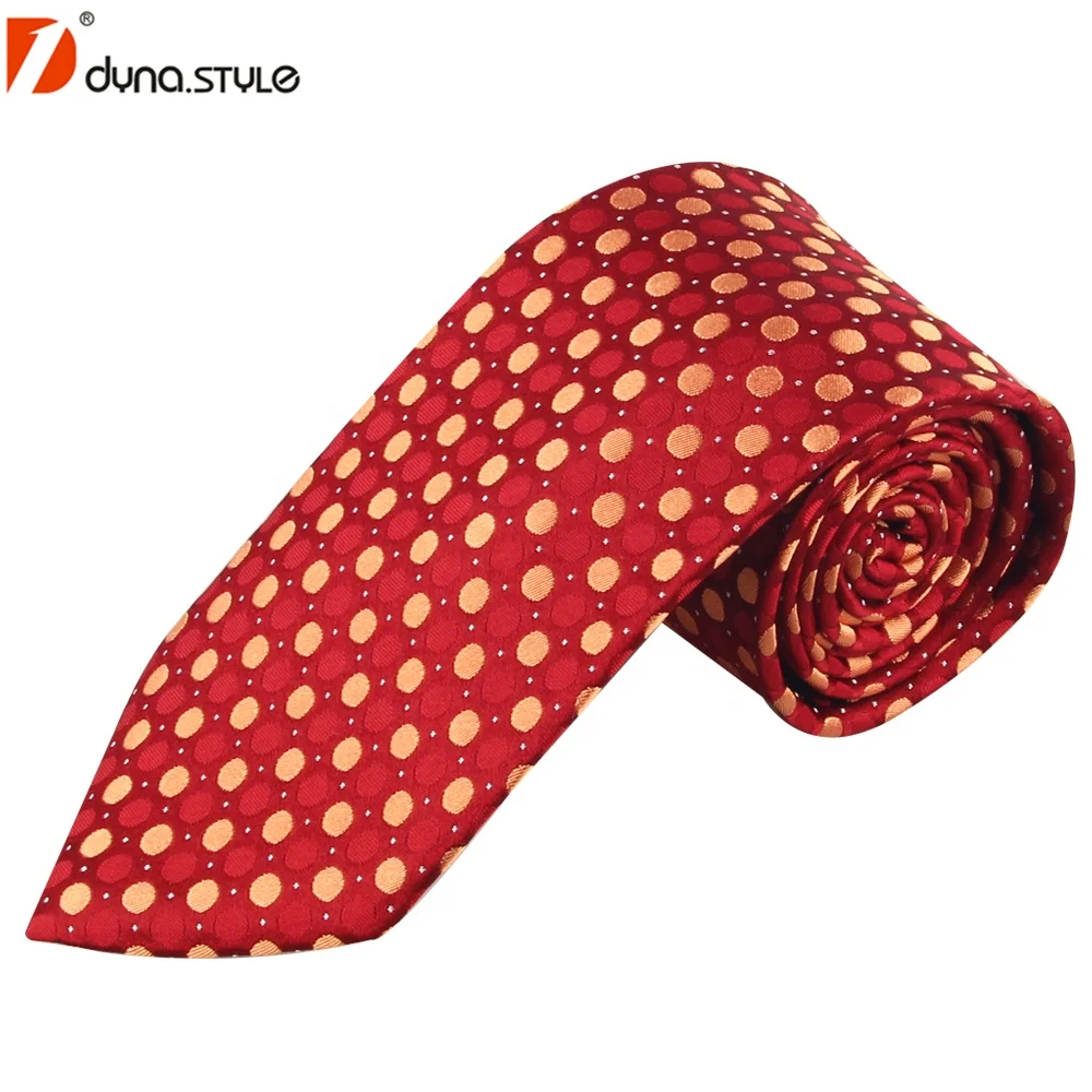 Best Selling New Classic Man Polka Dot Red Tie for Wedding Celebration