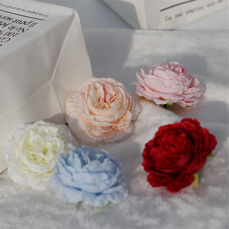 
High Quality Artificial Flower Silk Peony Head Artificial Peony Wedding Backdrop Wall Decoration Home Party Silk Rose Peony 