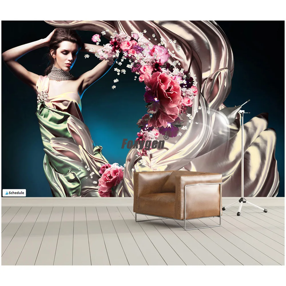 Wholesale Good Price Of 3D Hot Sexy Girl Print Mural Wallpaper Coverings Designs
