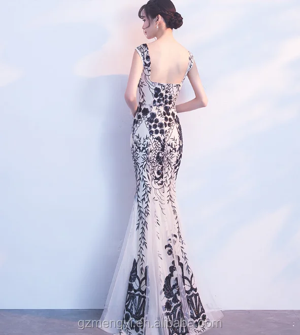 Latest Elegant Sleeveless Backless Evening Dress with Floor Length Dress Design For Evening Party