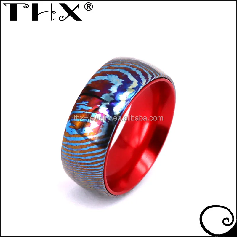 Хит продаж эксклюзивное мужское обручальное кольцо из титана Timascus Moku с высокой температурой