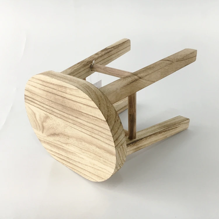 
unfinished paulownia wood design stools for workshop 